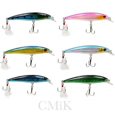 Imagem de Isca Artificial Meia Água Estilo JERKBAIT 9cm Com Penacho - CMIK