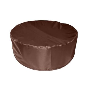 Imagem de TTETTZ Capa protetora para caixa de areia, capa redonda para piscina, cobertura impermeável multifuncional para piscina inflável, banheira infantil e casa, Café 122x30cm