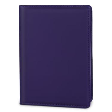 Imagem de Konper Organizador de pasta de portfólio pequeno, portfólio de pastas de negócios tamanho A5, fichário para homens e mulheres, bloco de escrita 12 x 20 incluído, roxo escuro