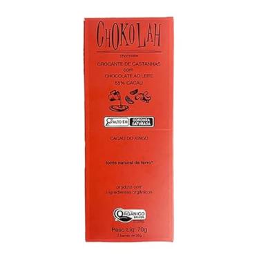 Imagem de Chocolate ao Leite 55% Cacau com Castanhas Orgânico CHoKolaH 70g