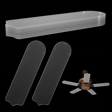 Imagem de Stuffygreenus 10 peças de lâminas de ventilador de teto de 40,6 cm para substituição de lâminas de ventilador de teto de acrílico transparente de 106,7 cm, substituição de lâminas de ventilador
