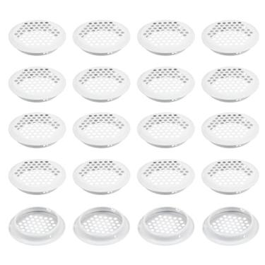 Imagem de PATIKIL Ventilação circular de 60 mm, 20 peças de aço inoxidável com orifício de malha redonda para saídas de ar de painel duplo de malha redonda para guarda-roupas de cozinha sapatos armários
