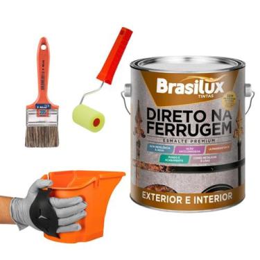 Imagem de Kit Anti-Ferrugem 3,6L + Acessórios Pintura - Cores - Brasilux/Atlas/T