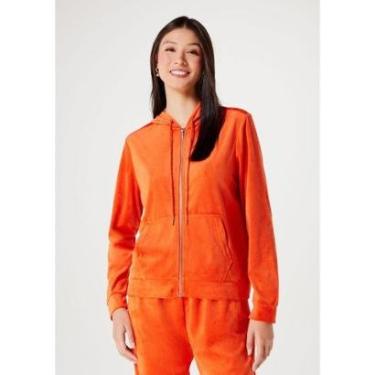 Imagem de Jaqueta Em Plush Com Capuz E Bolso Frontal Feminina-Feminino
