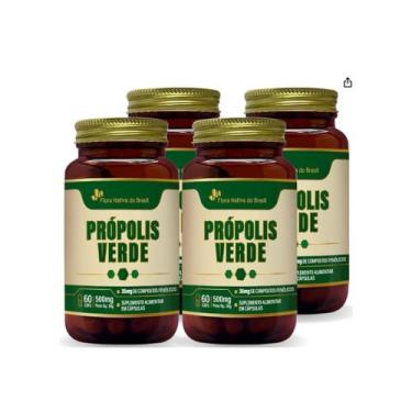 Imagem de Kit 4 Própolis Verde Extrato Seco 500mg 4x60 cps Flora Nativa - Flora 