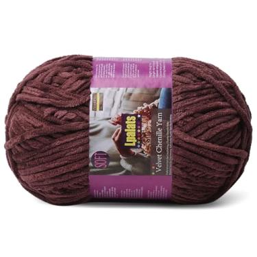 Imagem de Lpalats Fio de chenille grosso para crochê - 200 g/7 oz para cobertor de bebê macio - 175 jardas de fios de pelúcia grossos e fofos para cobertores de tricô Amigurumi (1, curry escuro)