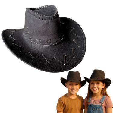 Imagem de Chapéu de Cowboy Western Suede Preto - Infantil - Extra Festas