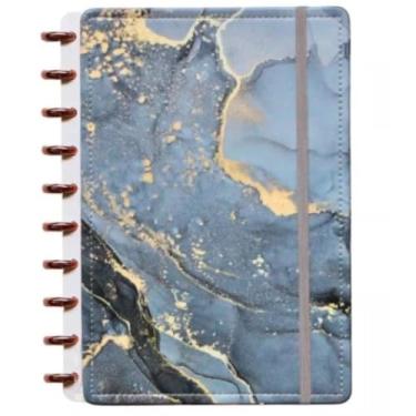 Imagem de Caderno de Discos Inteligente, Médio B5, Marbled Light Gray, 190x255mm, Capa Dura em Couro, 80 folhas pautadas