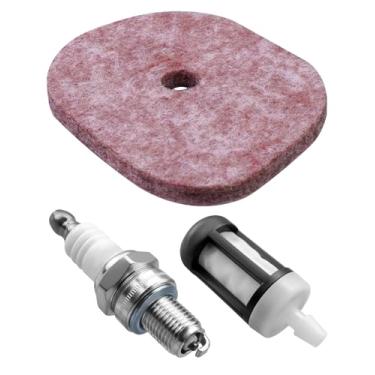 Imagem de Kit de ajuste de filtro de ar adequado para motores Stihl FC56 FC70 FS40 FS50 FS56 FS70 HT56 KM56 Kombi Motors Edger Trimmer Substituir 4144-007-1800, com filtro de combustível vela de ignição