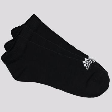 Imagem de Kit Meia Adidas Sportswear No Show 3 Pares Preta e Branca, P
