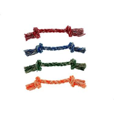 Imagem de Brinquedo Mordedor Puxador Corda Para Cães Dental Bone Mini - WI MASTE