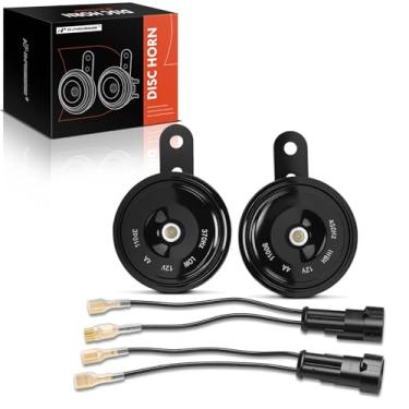 Imagem de A-Premium Buzina de carro elétrico de 2 peças compatível com Jaguar - com 2 conectores de fio, metal