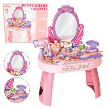 Imagem de Penteadeira Infantil com Acessórios Maquiagem Brinquedo Beleza - ATENT