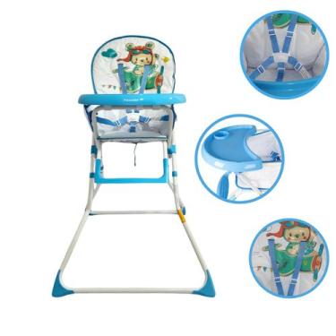 Imagem de Cadeira Alta Alimentação Infantil Porta Copo Papá Azul Avião - Passear