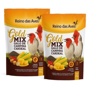 Imagem de Kit 2 Ração Premium Galo Campina Cardeal 500g - Gold Mix