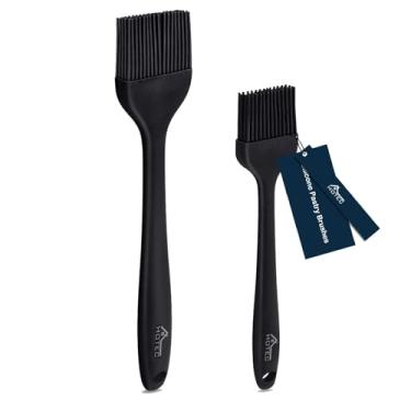 Imagem de HOTEC Pincéis de cozimento resistentes ao calor de 315.6 °C, pincel de silicone livre de BPA, molho de manteiga para espalhar óleo e marinadas para churrasco, churrasco, cozinha, cozinhar, ir à