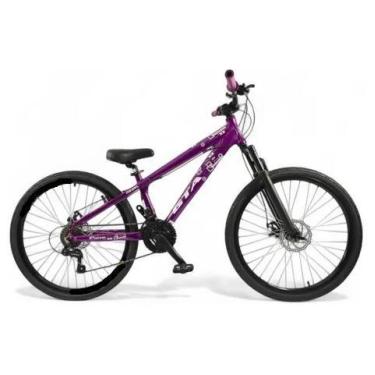 Imagem de Bicicleta Aro 26 Freeride Gta Roxa 21v Câmbios Importados Aro Aero