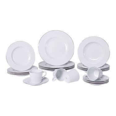 Imagem de Aparelho De Jantar Tramontina Joana Em Porcelana Decorada 20 Peças Jogo De Pratos Tramontina