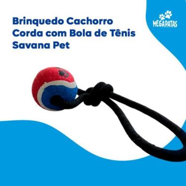 Imagem de Brinquedo Cachorro Corda com Bola de Tênis Savana Pet