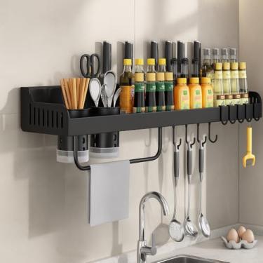 Imagem de Organizador, Porta Temperos Parede, Prateleira para Cozinha, Suporte Utensílios de Cozinha, Suporta Talheres, Facas, Panos e Temperos