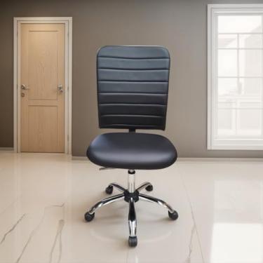 Imagem de Cadeira De Escritório Ergonômica Giratória Esteirinha Office Preta Confortável Ergonômica c/Costura Regulagem de Altura Rodízios