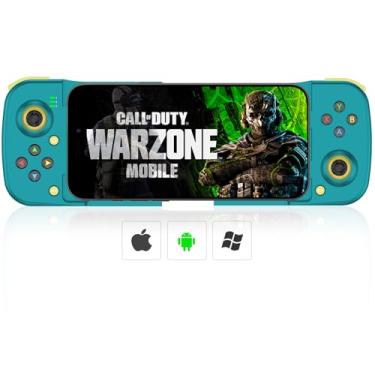 Imagem de Megadream Mobile Game Controller Gamepad for iPhone iOS Android PC: Works with iPhone 16/15/14/13/12/11, iPad, Samsung Galaxy, TCL, Tablet, Call of Duty, Apex Legends - Directly Play (Blue)