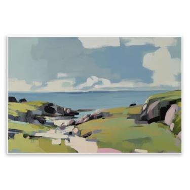 Imagem de Stupell Industries Design artístico de placa de parede Green Bay Breeze por Elara Yasna, 25 x 38 cm