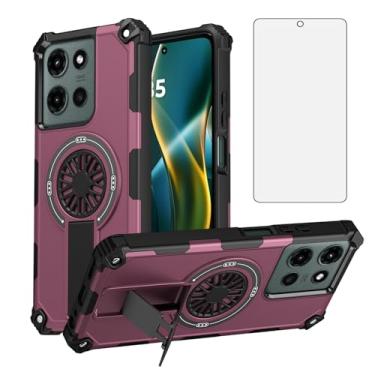 Imagem de Asuwish Capa de celular para Motorola Moto G 5G 2025 com protetor de tela de vidro temperado e suporte magnético à prova de choque, fina, híbrida, resistente, acessórios para celular G5G 5 G G5