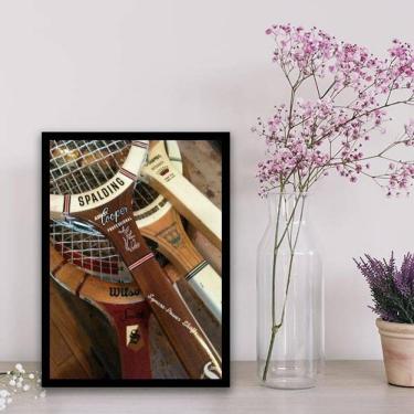 Imagem de Quadro Fotografias Raquetes Tênis 33X24Cm - Com Vidro