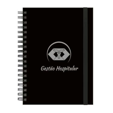 Imagem de Caderno Colegial Plus 12 Matérias Profissões Gestão Hospitalar (Preto e Prata)