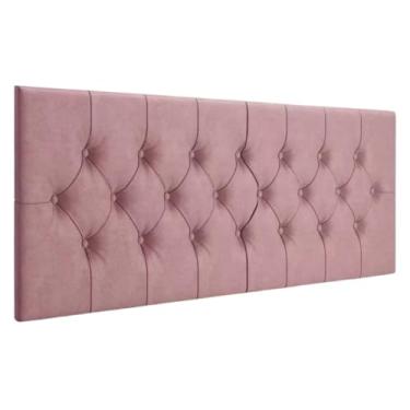 Imagem de Cabeceira estofada para cama de casal, 160 cm, decoração de parede para quarto(Suede Rose,Queen (160cm))
