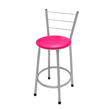 Imagem de Banqueta Banco Banquinho Cadeira Média 60 Cm P/Mesa Balcão Área de lazer Barzinhos(ROSA PINK)