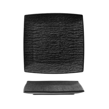 Imagem de Prato retangular fosco de cerâmica japonesa utensílios de mesa criativos simples - prato quadrado de 23 cm - preto