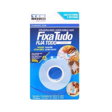 Imagem de Fita Dupla Face De Espuma Fixa Tudo 12mm X 1,5m - 350g - Tek Bond -