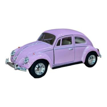 Imagem de Miniatura Volkswagen Fusca 1967 Rosa Metal 1:32 - Kinsmart