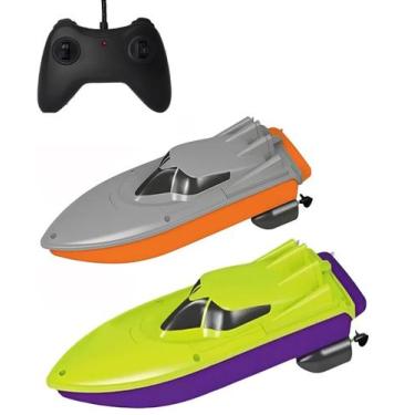 Imagem de Kit 02 Lancha Barco Controle Remoto Total Racing 25cm Pilha Brinquedos