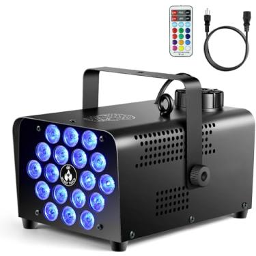 Imagem de CZGOR Máquina de fumaça, máquina de neblina, 18 LEDs com controle remoto sem fio, 600W 2500CFM neblina com luz de 13 cores, máquina de fumaça portátil para festas de Halloween e eventos internos