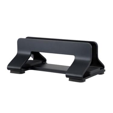 Imagem de Suporte para laptop Suporte vertical para laptop, suporte ajustável de alumínio para laptop de largura para mesa, suporta a maioria dos laptops Elevador para laptop(Preto)