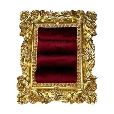 Imagem de LCSVCCXA Suporte de Exibição de Anéis Vintage, Porta-retratos, Acessório de Joias, para Quarto, Inauguração de Casa, Sala de Estar, Vermelho