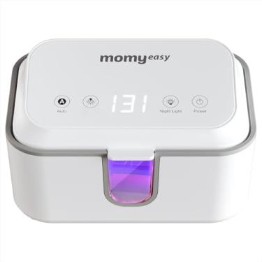 Imagem de MOMYEASY Aquecedor de lenços umedecidos para bebês, aquecedor de lenços umedecidos para bebês, aquecedor de fraldas com visor de temperatura e luz noturna