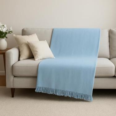 Imagem de Manta Para Sofá Grande 2,40 x 1,80 Tecido Grosso Tipo Capa Para Sofá Algodão Protetor Sofá(AZUL BEBÊ)