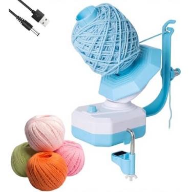 Imagem de Enrolador de bolas de fio elétrico para crochê, enrolador de fios de 290 ml grande capacidade, fácil de usar, giratório de fio de velocidade automática e contínua para amantes de tricô e crochê