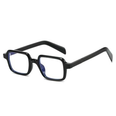 Imagem de Óculos de sol quadrados masculinos com proteção UV400, armação transparente da moda feminina (preto transparente)