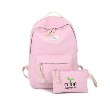 Imagem de Mochila Canvas Girls Students, conjunto de 2 peças para uso diário - L