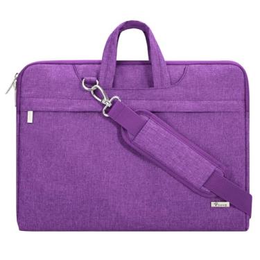 Imagem de Voova Bolsa para laptop de 15,6 polegadas com alça de ombro, capa impermeável para laptop compatível com MacBook Air/Pro de 15 a 16 polegadas, HP Acer Asus Dell Lenovo, bolsa fina para homens e