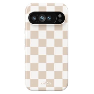 Imagem de Obbii Compatível com Google Pixel 10 Pro XL, capa protetora 2 em 1 fina, resistente, híbrida, rígida, de silicone macio, amortecedor, antiarranhões, 6,8 polegadas (tabuleiro de xadrez)