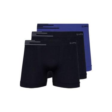 Imagem de Kit com 3 Cuecas Boxer Lupo 436-002 Colorido, Azul, P