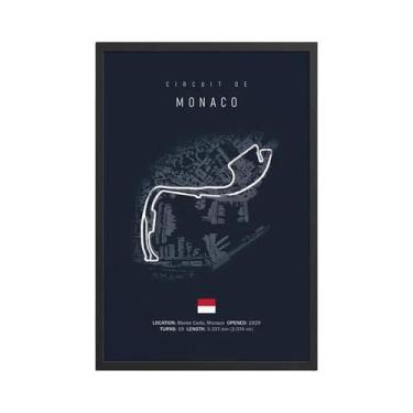 Imagem de Arte De Parede Vintage Em Lona HD Com Tema De Circuito De Fórmula 1 Im