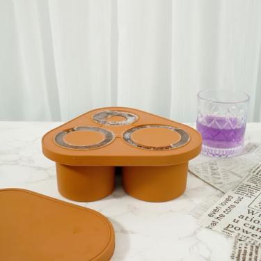 Imagem de DJAPWPX 2 bandejas para cubos de gelo, molde de silicone para cubos de gelo com tampa, cilindro para fazer gelo, bandeja para cubos de gelo, sem BPA, molde grande de cubo de gelo para freezer, água