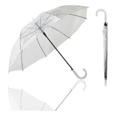 Imagem de Guarda Chuva Transparente 8 Varetas: Automático Adulto - Elite Imports
